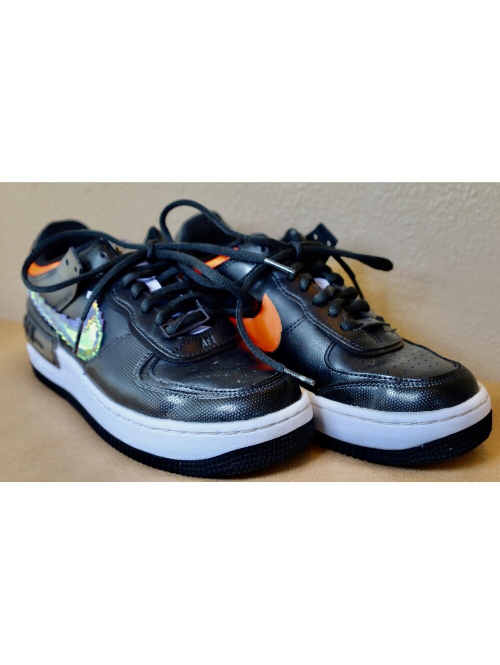 Size 6.5 - Nike Air Force 1 Shadow SE Pixel Swoosh - Off Noir Women's